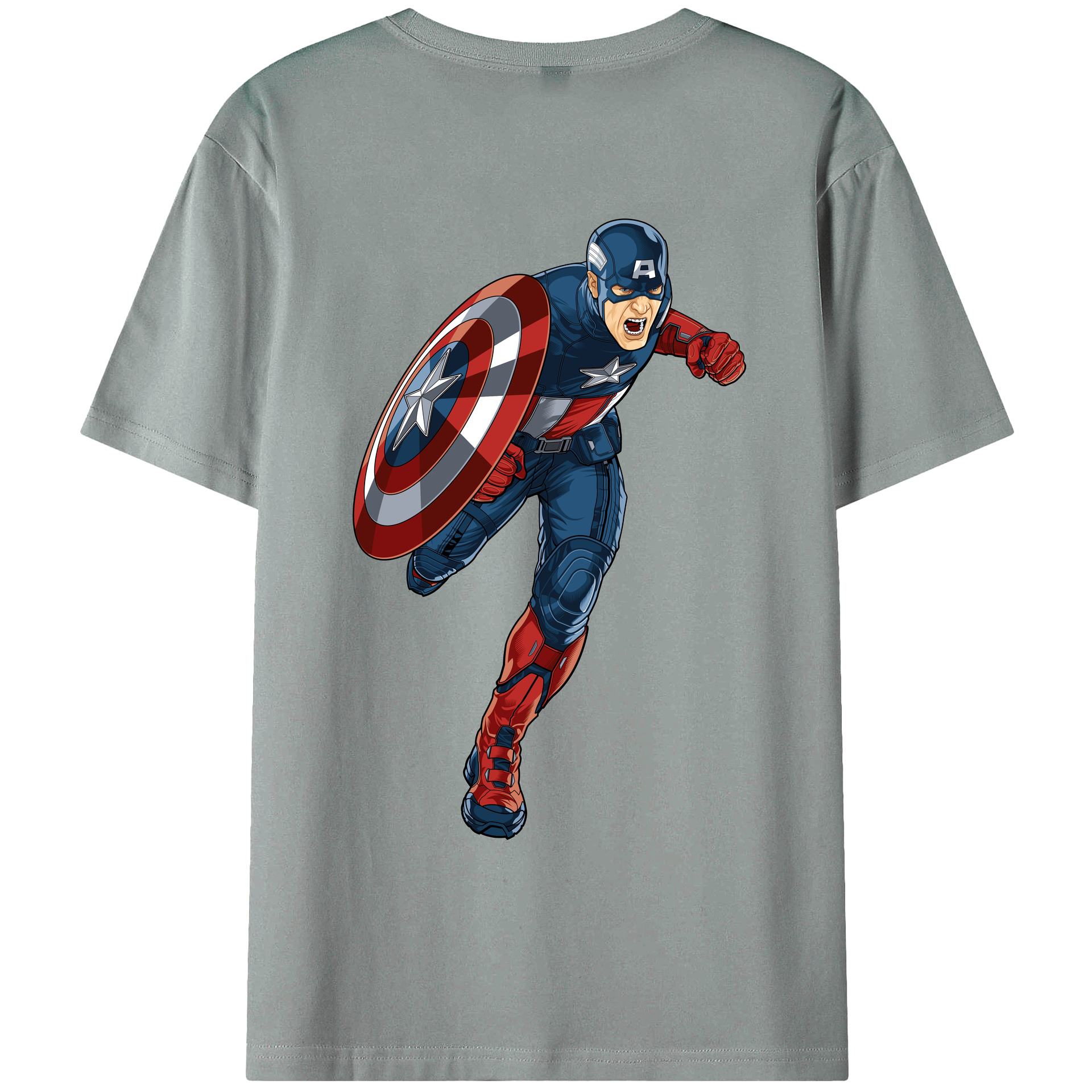（画像用） アベンジャーズ The Avengers 綿100％ メンズ半袖Tシャツ（バックプリント） 通気性
